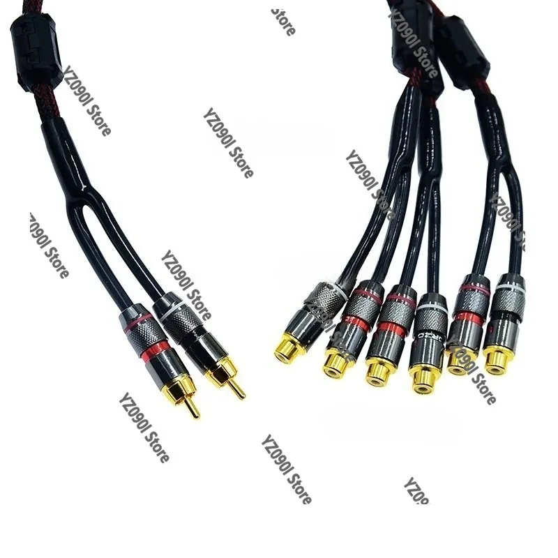 Аудиокабель для звуковой системы 5.1: двойной 2 RCA (папа) на 6 RCA (мама) для усилителя и колонок (разъем Lotus)
Аудиокабель для звуковой системы 5.1: двойной 2 RCA (папа) на 6 RCA (мама) для усилителя и колонок (разъем Lotus)