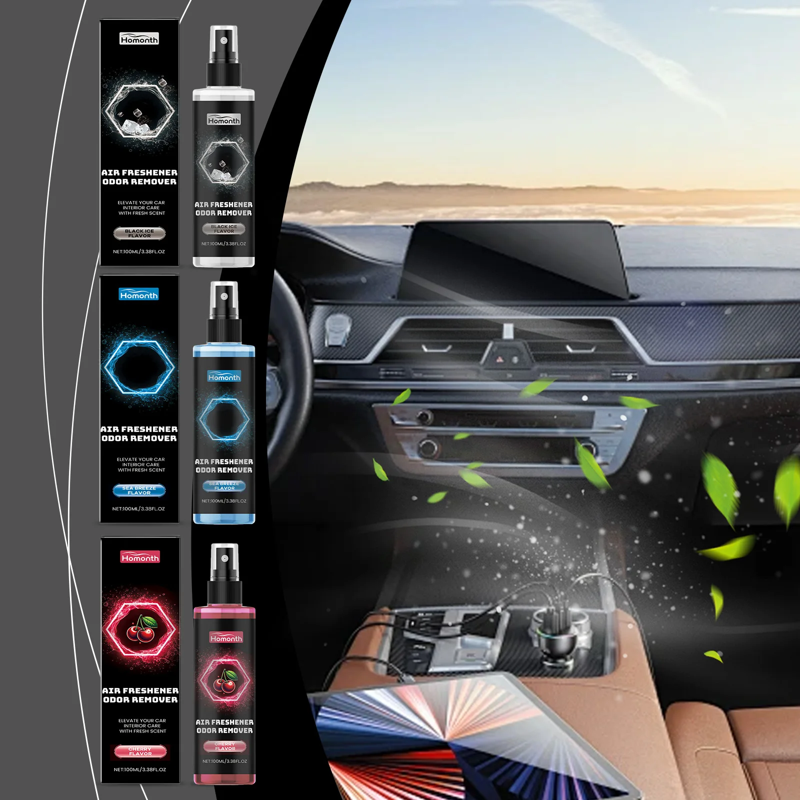 Cherry Scent Car Air Freshener - Auto & Home Deodorizer, Fresh Air Spray for Car and Toilet Use
Cherry Scent Car Air Freshener - Auto & Home Deodorizer, Fresh Air Spray for Car and Toilet Use