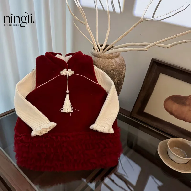 Children's Clothing Girls' Dress Winter Children's High-End Temperament Vest Skirt New Year Red Princess Year-Old Skirt
Children's Clothing Girls' Dress Winter Children's High-End Temperament Vest Skirt New Year Red Princess Year-Old Skirt