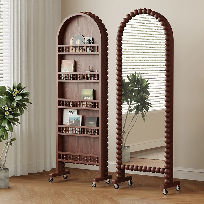 Medieval solid wood movable magazine rack, full-body mirror integrated living room rotating floor full-length mirror,
Medieval solid wood movable magazine rack, full-body mirror integrated living room rotating floor full-length mirror,