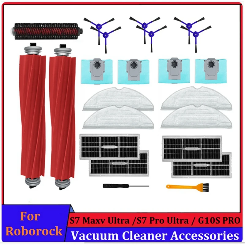 For Roborock S7 Maxv Ultra /S7 Pro Ultra /G10S PRO Vacuum Parts Main Side Brushes Mop Cloths HEPA Filters Dust Bags
For Roborock S7 Maxv Ultra /S7 Pro Ultra /G10S PRO Vacuum Parts Main Side Brushes Mop Cloths HEPA Filters Dust Bags