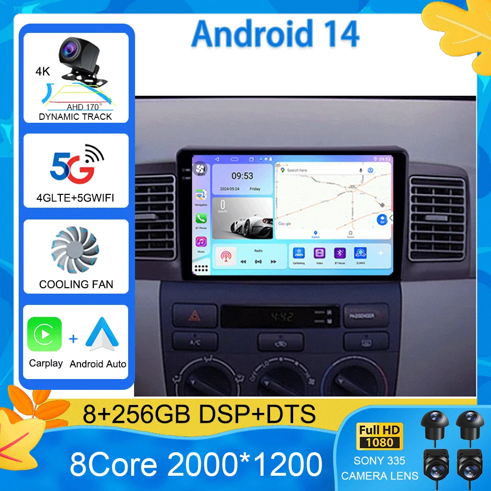 Android 15 Car radio For Toyota Corolla E130 E120 2000 - 2004 player Multimedia navigation stereo GPS No 2din 2 din dvd
Android 15 Car radio For Toyota Corolla E130 E120 2000 - 2004 player Multimedia navigation stereo GPS No 2din 2 din dvd