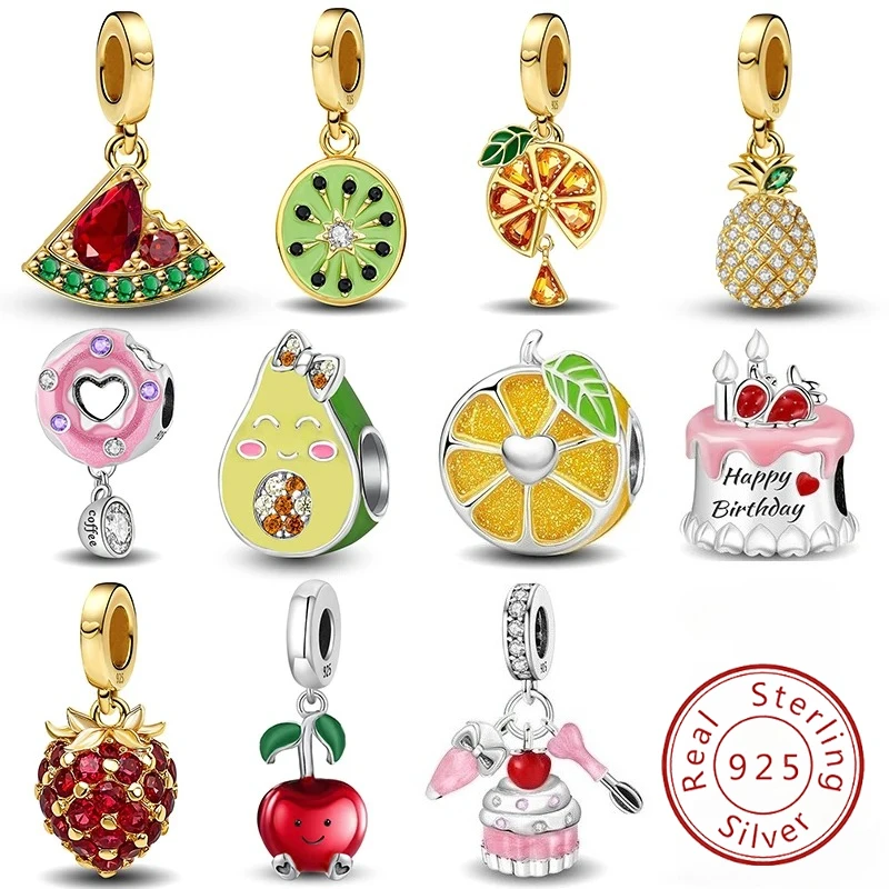 925 Sterling Silver Watermelon Cherry Pineapple Strawberry Cherry Pendant Charm Ball Suitable for Bracelets DIY Women's Jewelry
925 Sterling Silver Watermelon Cherry Pineapple Strawberry Cherry Pendant Charm Ball Suitable for Bracelets DIY Women's Jewelry