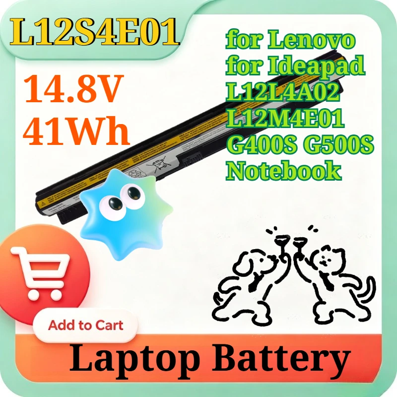 New Upgraded L12S4E01 14.8V 41Wh Li-ion High Capacity Laptop Battery for Lenovo Ideapad L12L4A02 L12M4E01 G400S G500S Notebook
New Upgraded L12S4E01 14.8V 41Wh Li-ion High Capacity Laptop Battery for Lenovo Ideapad L12L4A02 L12M4E01 G400S G500S Notebook
