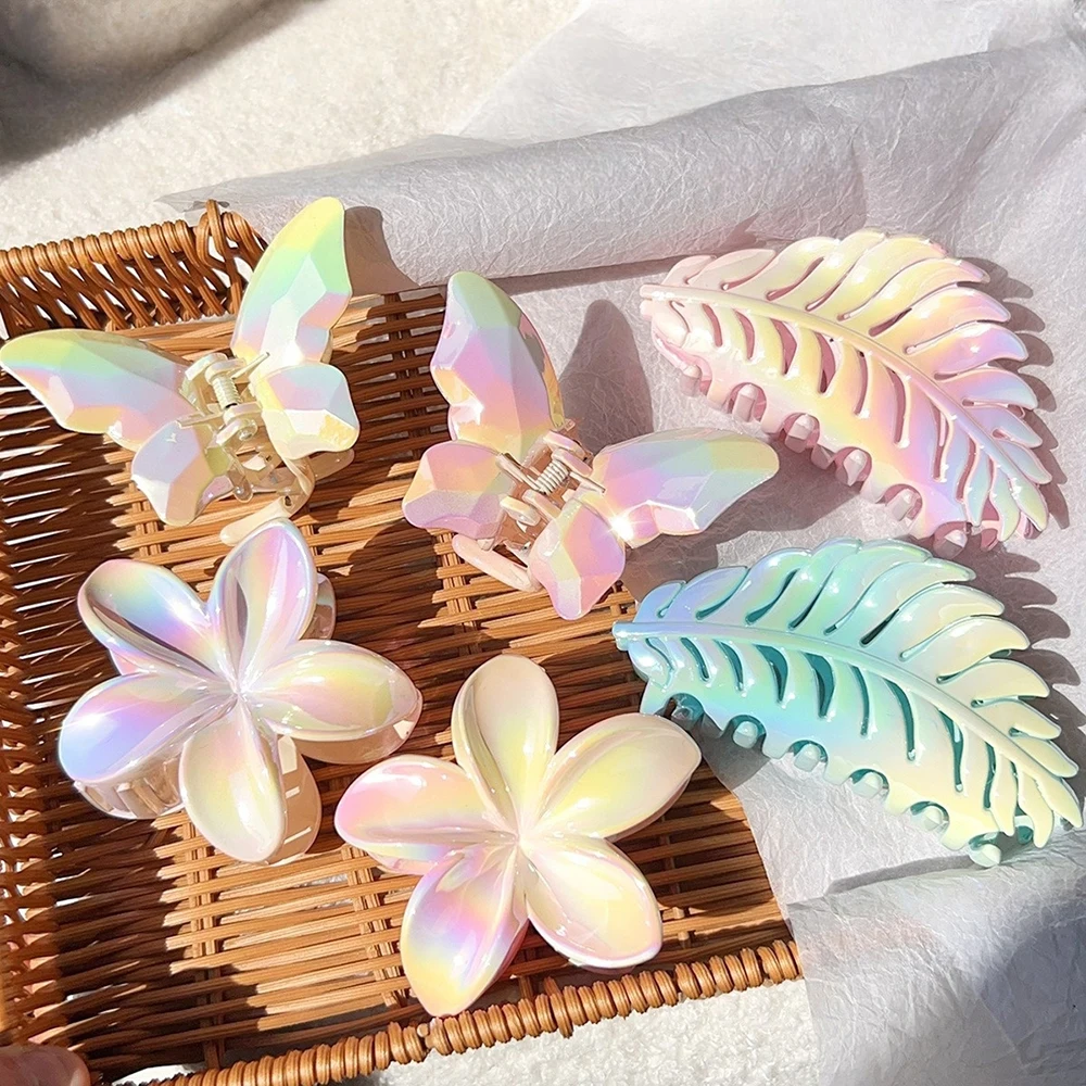 Fashion Gradient Floral Leaves Hair Clip Women Dye Colorful Butterfly Frangipane Flower Hair Claw Crab Girls Hairgrip Barrette
Fashion Gradient Floral Leaves Hair Clip Women Dye Colorful Butterfly Frangipane Flower Hair Claw Crab Girls Hairgrip Barrette
