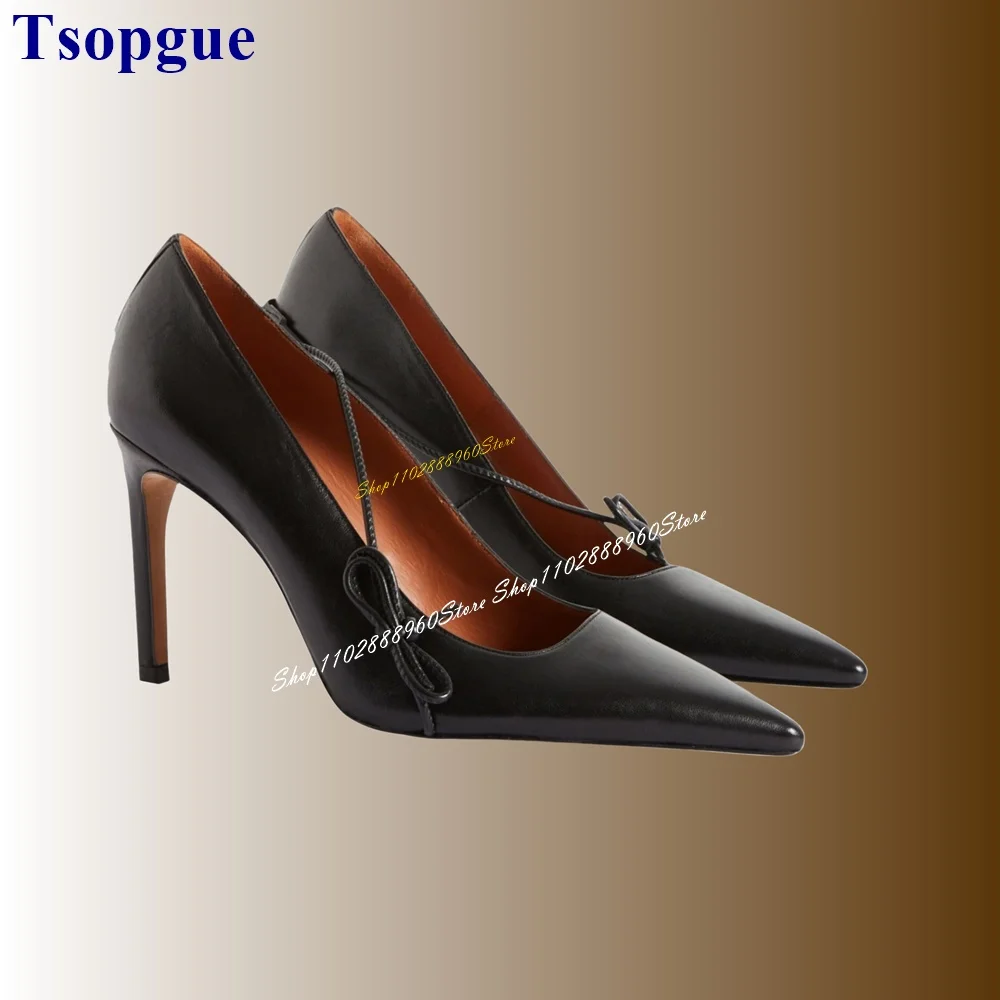 Stylish Black String Bowknot Decor Pumps Thin High Heel Shoes For Women Slip On Pointed Toe 2024 Fashionable Zapatos Para Mujere
Stylish Black String Bowknot Decor Pumps Thin High Heel Shoes For Women Slip On Pointed Toe 2024 Fashionable Zapatos Para Mujere