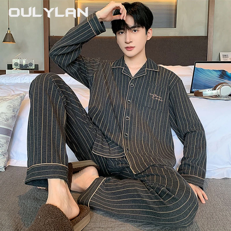 Новая летняя мужская пижама Oulylan с длинными рукавами и длинными брюками, повседневная домашняя одежда для подростков и студентов, мужской домашний костюм
Новая летняя мужская пижама Oulylan с длинными рукавами и длинными брюками, повседневная домашняя одежда для подростков и студентов, мужской домашний костюм