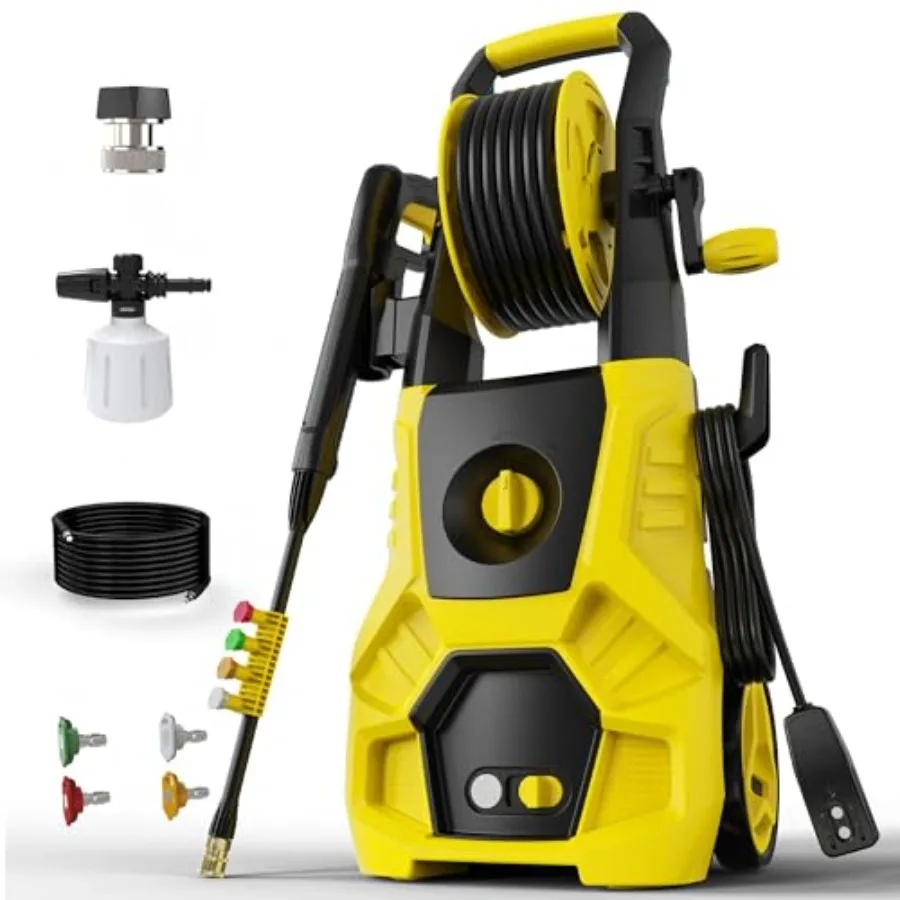 Car, patio, gutter, garden, window cleaning power washer: 5000 PSI, yellow, durable polymer housing, includes 4 quick-connect n
Car, patio, gutter, garden, window cleaning power washer: 5000 PSI, yellow, durable polymer housing, includes 4 quick-connect n