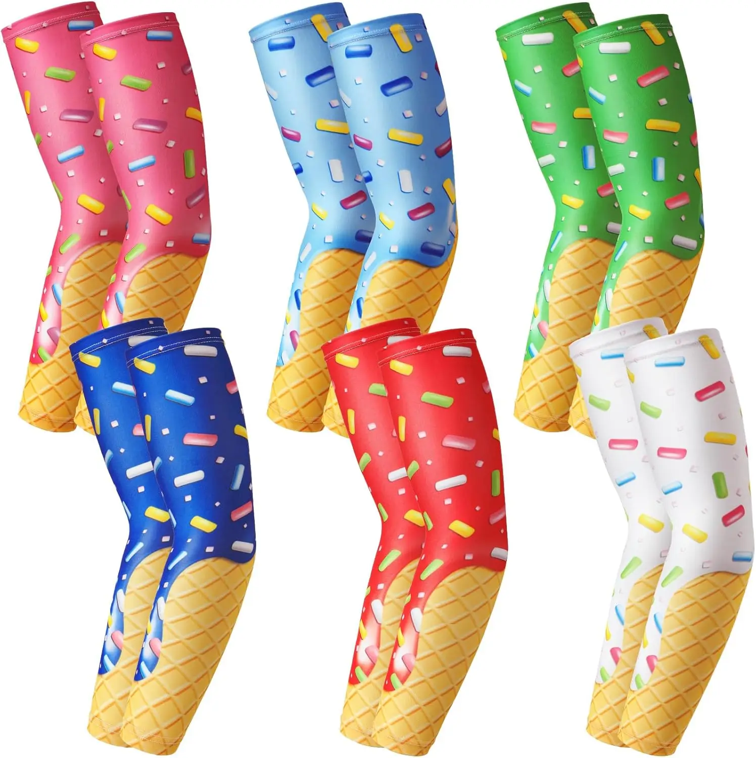 6 Pair Ice Cream Baseball Arm Sleeves Youth Adult Sun Protection Compression Sport Gift
6 Pair Ice Cream Baseball Arm Sleeves Youth Adult Sun Protection Compression Sport Gift