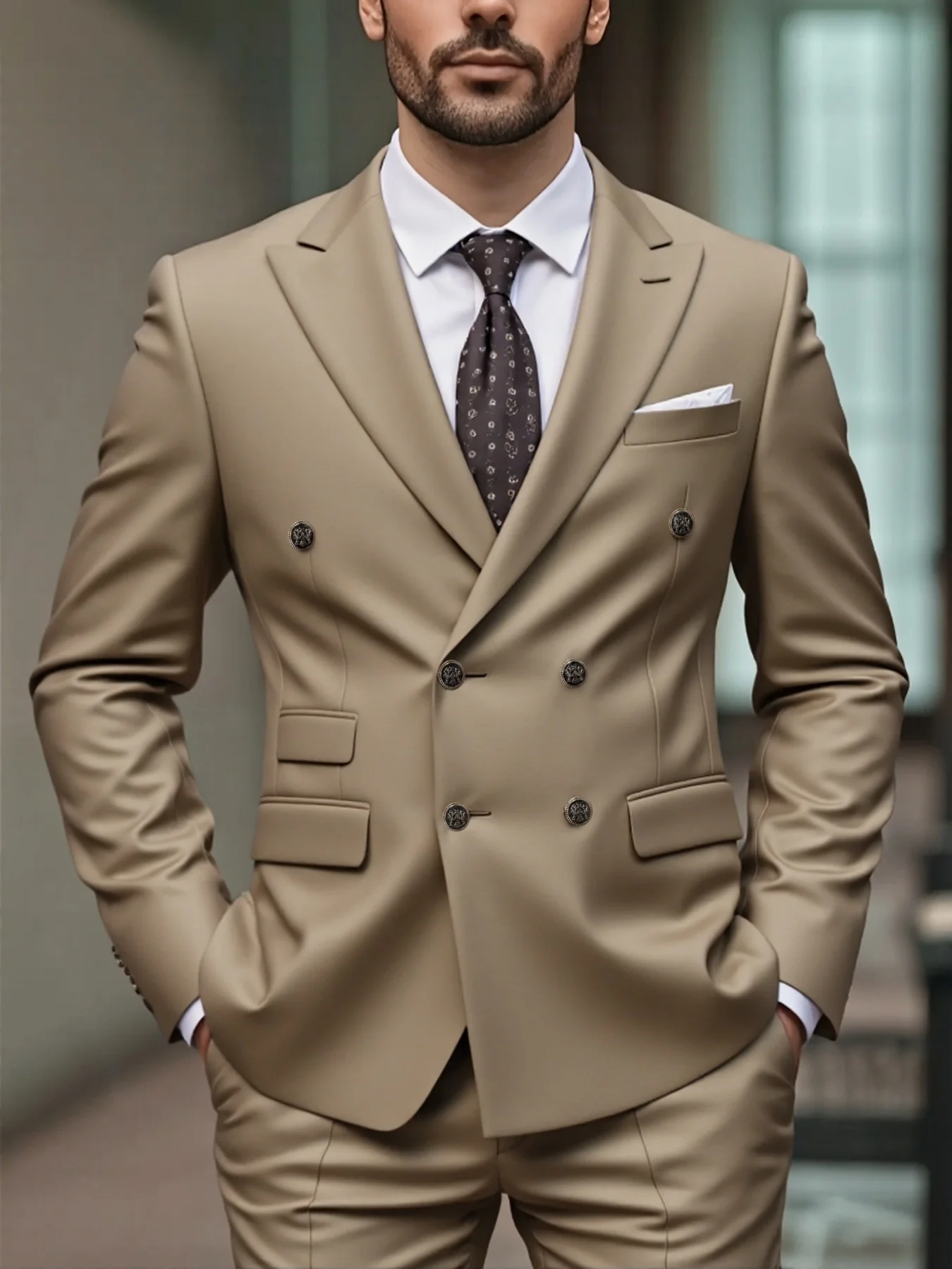 Men's High-Quality Suit Set Double Breasted Peak Lapel Solid Elegant Office Party Wedding
Men's High-Quality Suit Set Double Breasted Peak Lapel Solid Elegant Office Party Wedding