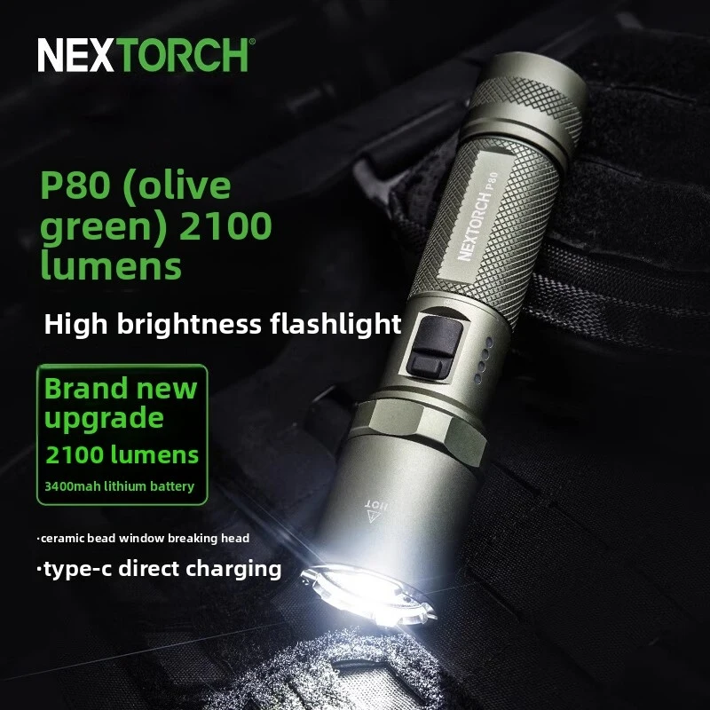 NEXTOR P80 Duty Flashlight: High-Lumen, Rechargeable, Compact, Multi-Functional, Portable Light Outdoor Activities, Hiking,
NEXTOR P80 Duty Flashlight: High-Lumen, Rechargeable, Compact, Multi-Functional, Portable Light Outdoor Activities, Hiking,