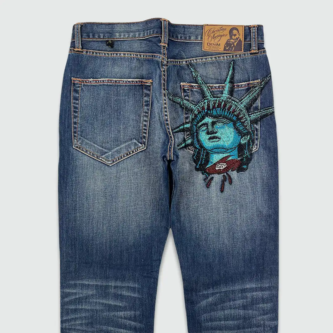 American 2000s Statue of liberty Diamonds Jeans Casual Denim Pants High Waist Wide Leg Jeans Harajuku Y2k Vintage Women Clothing
American 2000s Statue of liberty Diamonds Jeans Casual Denim Pants High Waist Wide Leg Jeans Harajuku Y2k Vintage Women Clothing