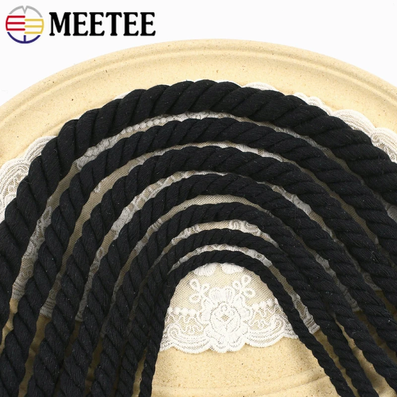 5/10M 5-20mm Black 3 Shares Twisted Cotton Rope Hoodie Pants Drawstring Braided Cord Bag Home Textile Ropes DIY Sewing Accessory
5/10M 5-20mm Black 3 Shares Twisted Cotton Rope Hoodie Pants Drawstring Braided Cord Bag Home Textile Ropes DIY Sewing Accessory