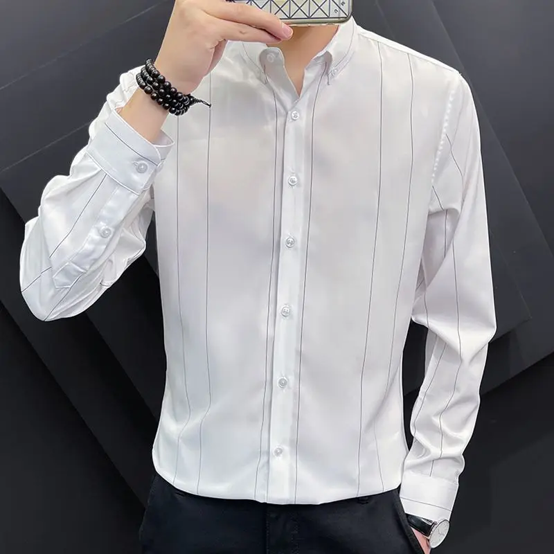 2023 Spring Autumn New Arrival Spring Stripe Casual Shirt Male High Quality Men's Long Sleeves Slim Fit Shirts Men Blouse Y115
2023 Spring Autumn New Arrival Spring Stripe Casual Shirt Male High Quality Men's Long Sleeves Slim Fit Shirts Men Blouse Y115