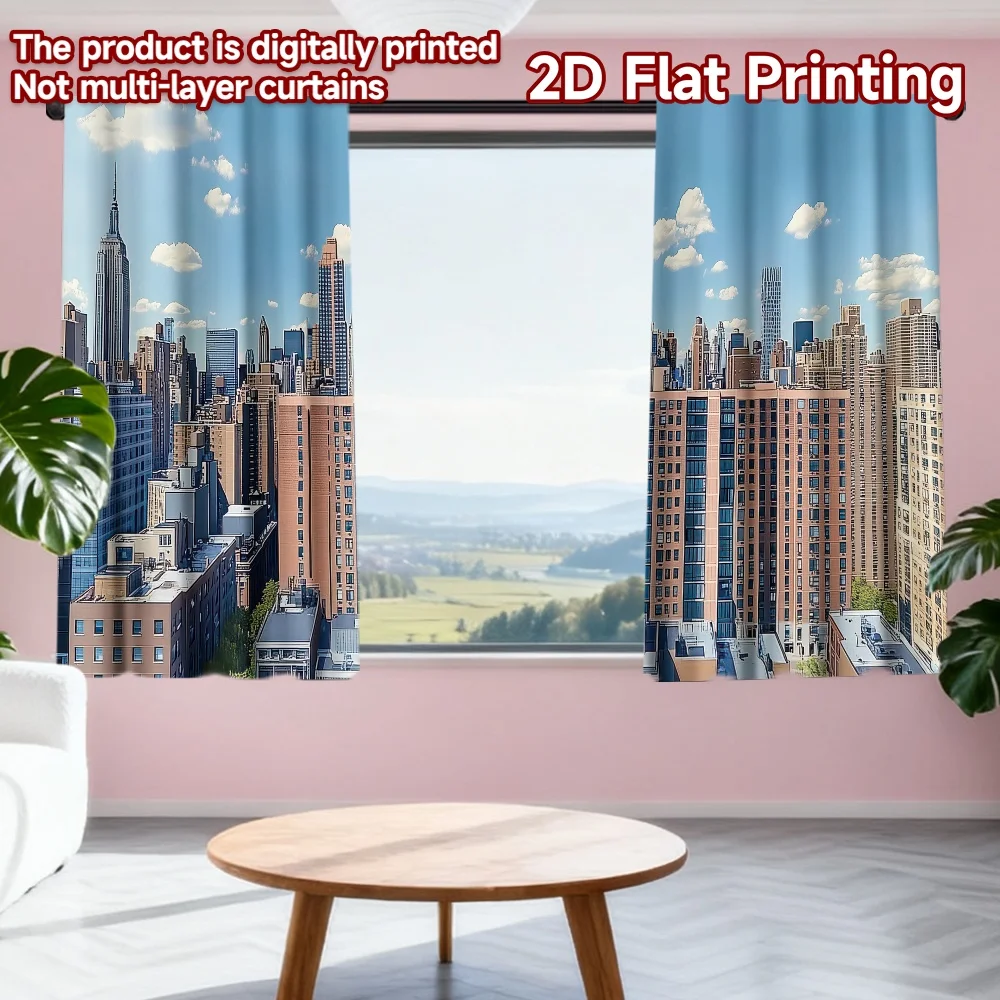 2D flat printing 2pcs Window Drapes Bright Urban Skyline Digital Printed Polyester Drapes Holiday Decorations for Outdoor
2D flat printing 2pcs Window Drapes Bright Urban Skyline Digital Printed Polyester Drapes Holiday Decorations for Outdoor