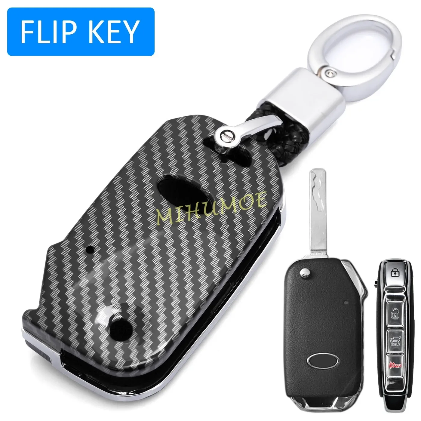For Kia Sportage Forte Soul K5 Niro Sorento Seltos LX Optima Flip Key Chain Case Cover Shell Ring Car Accessories Carbon Fiber
For Kia Sportage Forte Soul K5 Niro Sorento Seltos LX Optima Flip Key Chain Case Cover Shell Ring Car Accessories Carbon Fiber