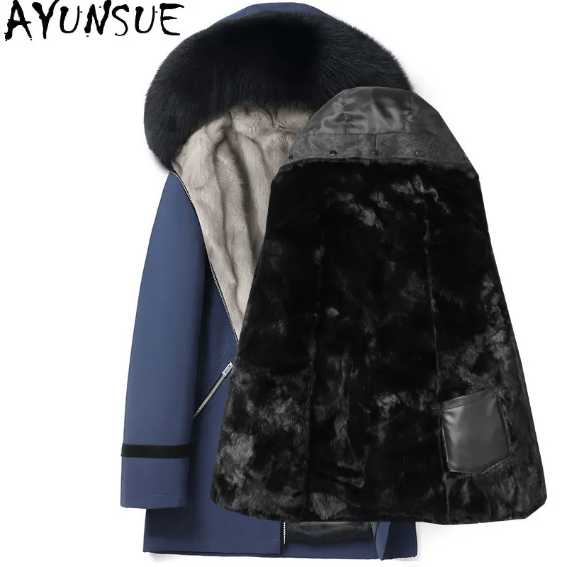 AYUNSUE Natural Fur Coat Man Warm Parkas with Hood Fox Collar Winter Detachable Mink Fur Liner Jacket Mid-length Outwear Abrigos
AYUNSUE Natural Fur Coat Man Warm Parkas with Hood Fox Collar Winter Detachable Mink Fur Liner Jacket Mid-length Outwear Abrigos