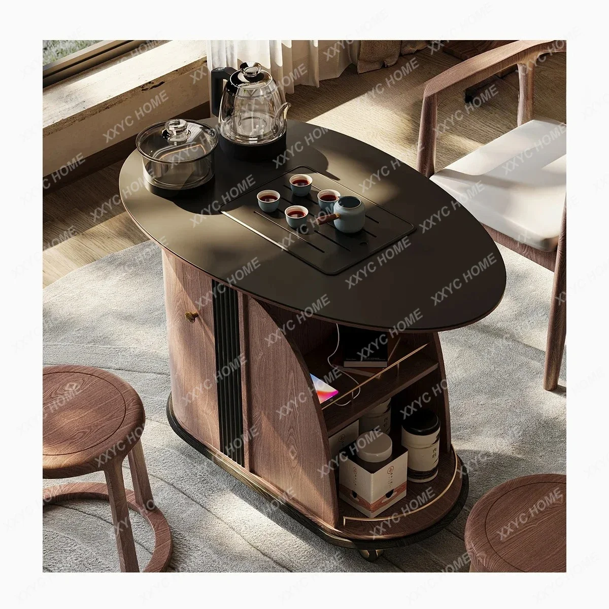 A New high-end light luxury balcony home tea table solid wood movable small apartment walnut new
A New high-end light luxury balcony home tea table solid wood movable small apartment walnut new