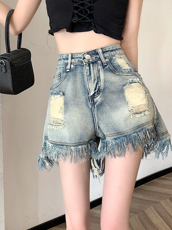 High Waist Straight Leg Skinny Jeans Women's Summer Thin Denim Shorts Large Size Hole Ripped Loose Fit Wide Leg Hot Pants
High Waist Straight Leg Skinny Jeans Women's Summer Thin Denim Shorts Large Size Hole Ripped Loose Fit Wide Leg Hot Pants