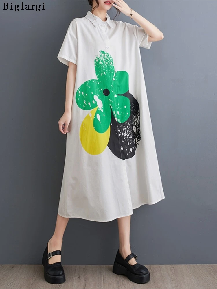 Oversized Summer Long Shirts Dress Women Flower Graffiti Print Fashion Casual Loose Ladies Shirts Dresses Ruffle Woman Dress
Oversized Summer Long Shirts Dress Women Flower Graffiti Print Fashion Casual Loose Ladies Shirts Dresses Ruffle Woman Dress