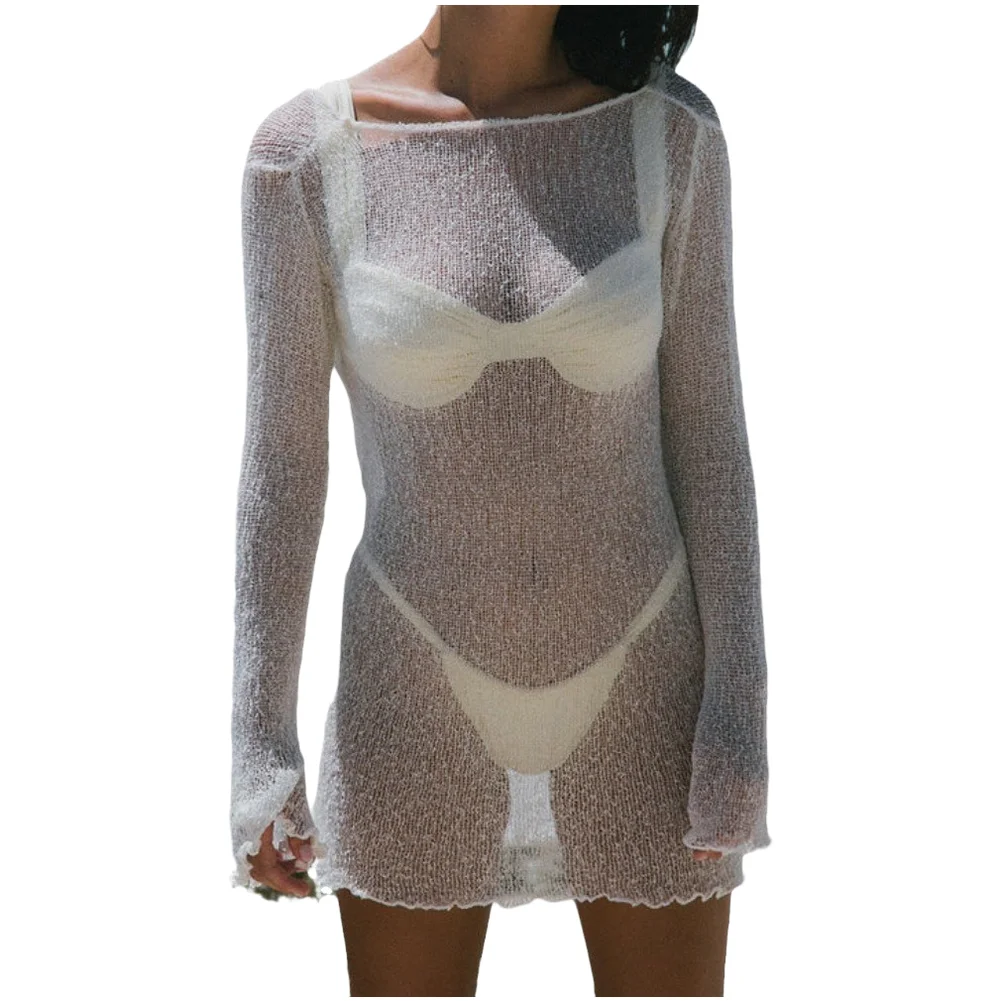 Backless Knit Dress Long Sleeve Beach Vacation Sheer Lace Up Summer Street
Backless Knit Dress Long Sleeve Beach Vacation Sheer Lace Up Summer Street