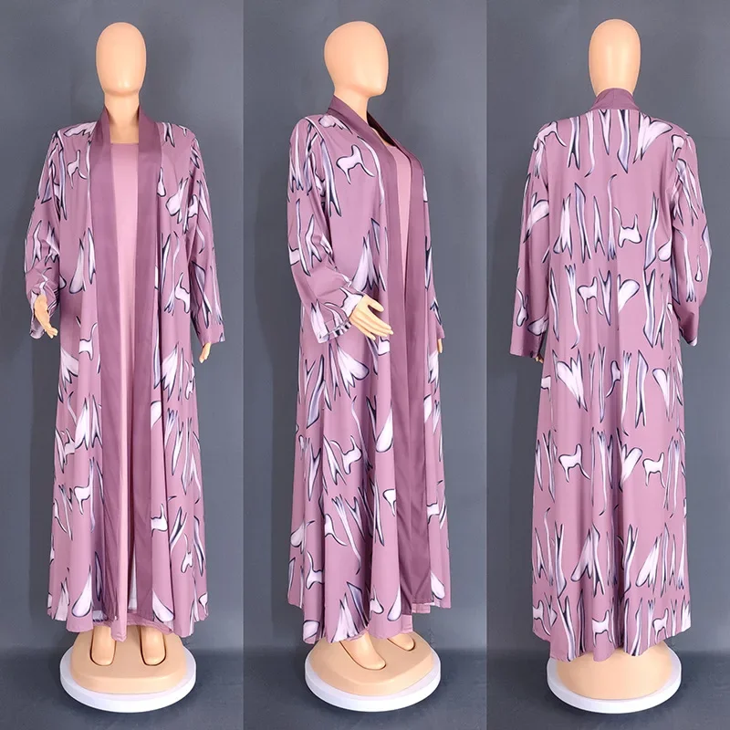 2 Pieces Sets African Dresses for Women Summer Elegant African V-neck Long Sleeve Polyester Printing Long Dress Muslim Abaya
2 Pieces Sets African Dresses for Women Summer Elegant African V-neck Long Sleeve Polyester Printing Long Dress Muslim Abaya