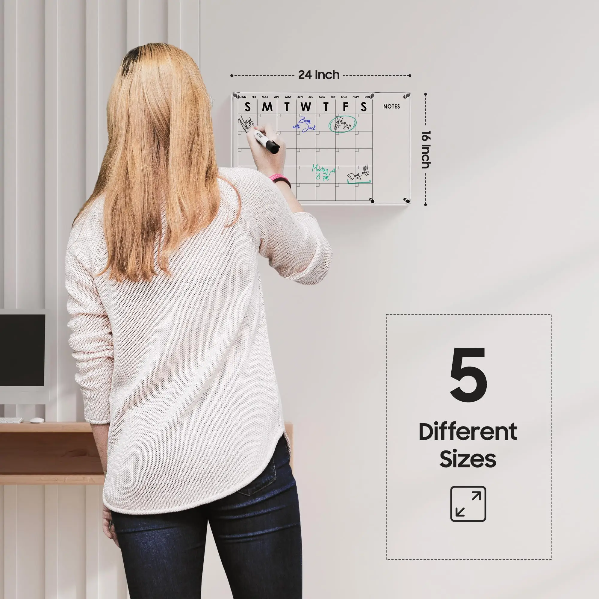 Oversize Premium Acrylic Calendar for Wall | Ultra-Thick Clear Dry & Erase Board | Large 28"x20" | Home Office Monthly Glass Fam
Oversize Premium Acrylic Calendar for Wall | Ultra-Thick Clear Dry & Erase Board | Large 28"x20" | Home Office Monthly Glass Fam