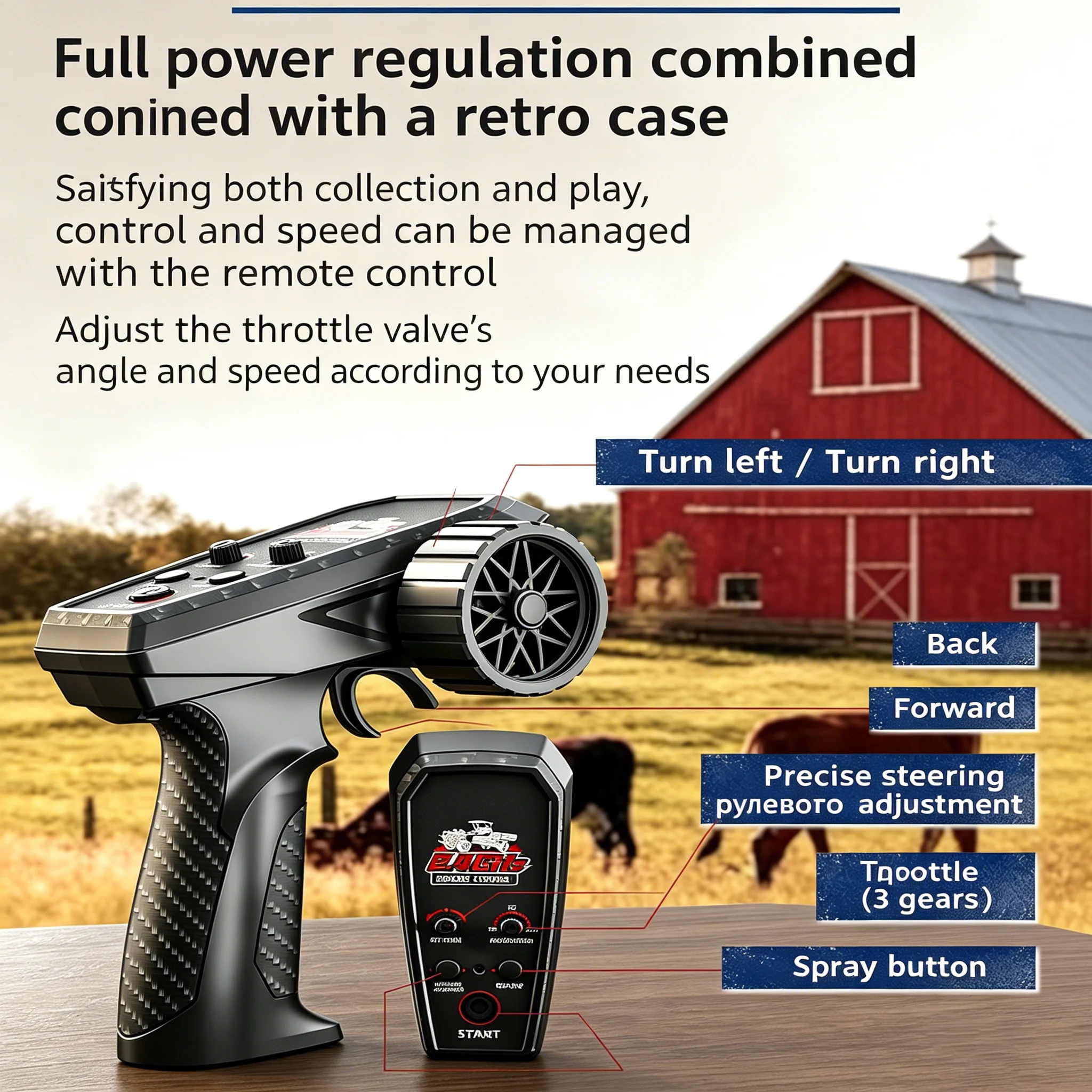 Remote Control Truck 4WD Tractor Vehicle with Spray Function RC Car Vehicle for Kids, Ideal for Toy Enthusiasts and Collectors.
Remote Control Truck 4WD Tractor Vehicle with Spray Function RC Car Vehicle for Kids, Ideal for Toy Enthusiasts and Collectors.
