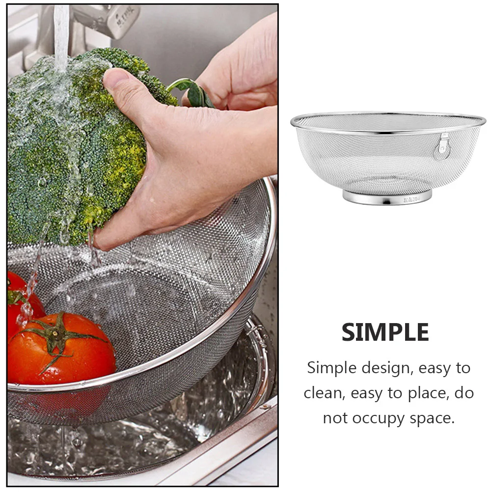 Stainless Steel Kitchen Drain Basket Rice Filter Fruit Washing Fruit Drain Basin Non-Slip Multipurpose Drainer 
Stainless Steel Kitchen Drain Basket Rice Filter Fruit Washing Fruit Drain Basin Non-Slip Multipurpose Drainer