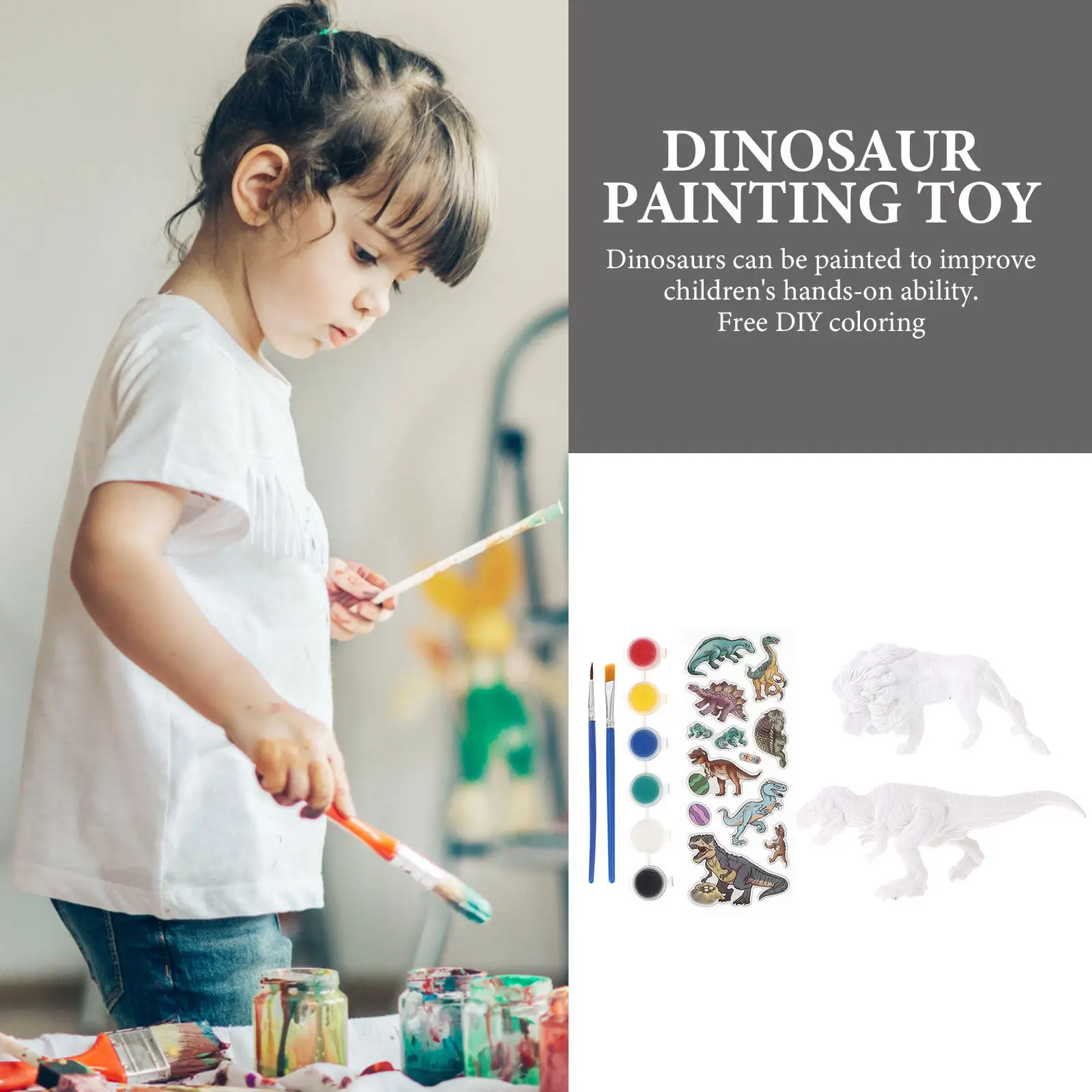 2 Sets Dinosaur Toys with Painting Kit Children Dinosaurs Cute Craft Crafts for Kids Coloring
2 Sets Dinosaur Toys with Painting Kit Children Dinosaurs Cute Craft Crafts for Kids Coloring