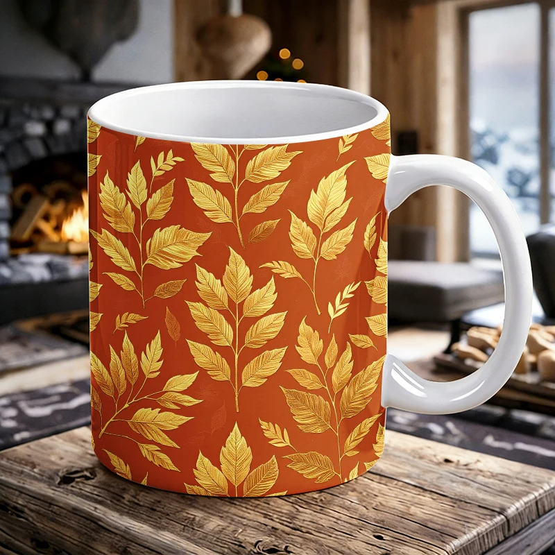 Luxury Gold Leaf Mug Fall Thanksgiving Coffee Cup Orange Gold Botanical Ceramic Water Cup for Thanksgiving Gift Family Friends
Luxury Gold Leaf Mug Fall Thanksgiving Coffee Cup Orange Gold Botanical Ceramic Water Cup for Thanksgiving Gift Family Friends