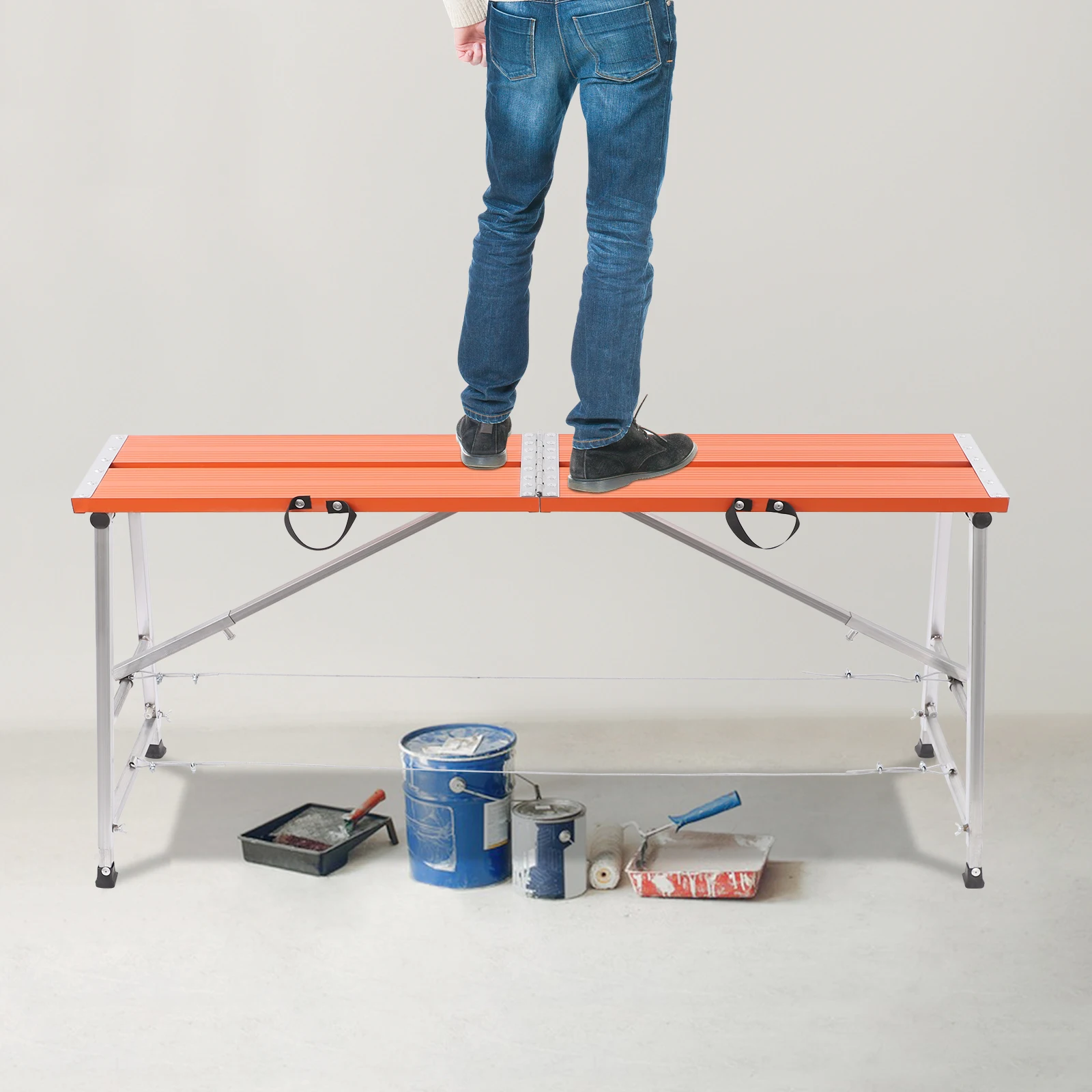 150*27cm Aluminum Alloy Folding Horse Stool with Adjustable Height Portable Construction Site Workbench Indoor Decoration Stool
150*27cm Aluminum Alloy Folding Horse Stool with Adjustable Height Portable Construction Site Workbench Indoor Decoration Stool
