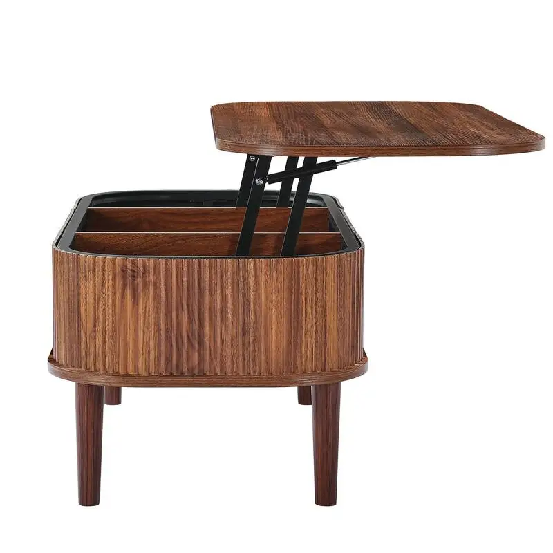 39.4 in Lift Top Coffee Table, Fluted Oval Coffee Table with 3 Hidden Compartment, Mid Century Wooden Oval Center Desk with Storage, Lift Up Tabletop for Home & Office, Easy Assembly, Walnut
39.4 in Lift Top Coffee Table, Fluted Oval Coffee Table with 3 Hidden Compartment, Mid Century Wooden Oval Center Desk with Storage, Lift Up Tabletop for Home & Office, Easy Assembly, Walnut