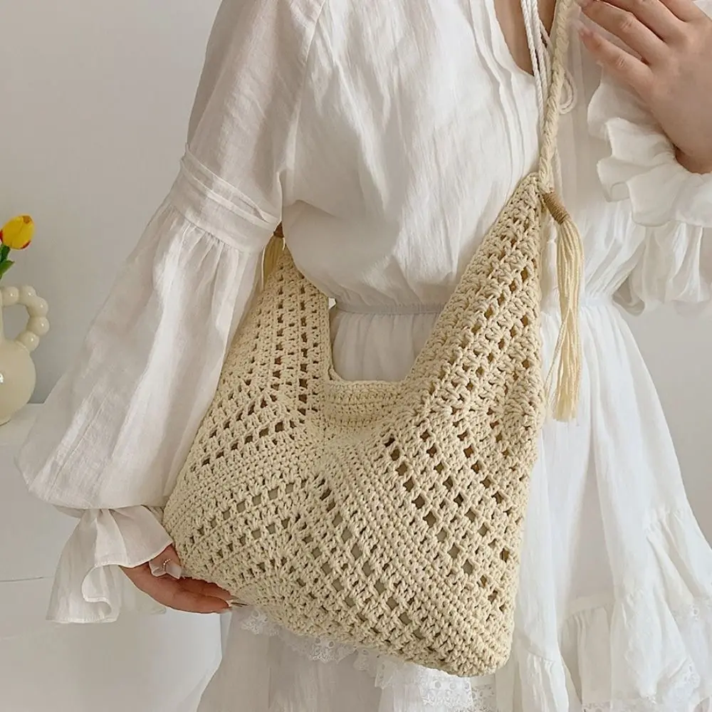Simple Shoulder Bag Knitted Bag Bohemian Cotton Thread Crochet Tote Bag Storage Bag Handbag Beach Bag Girl
Simple Shoulder Bag Knitted Bag Bohemian Cotton Thread Crochet Tote Bag Storage Bag Handbag Beach Bag Girl