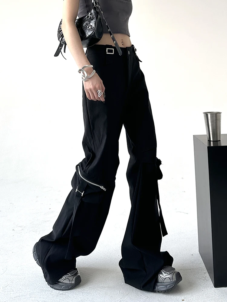 Женские рабочие брюки с низкой талией, расклешенные, повседневные, черные, для тяжелой промышленности, весна-осень, для работы и повседневной носки, модные женские брюки
Женские рабочие брюки с низкой талией, расклешенные, повседневные, черные, для тяжелой промышленности, весна-осень, для работы и повседневной носки, модные женские брюки
