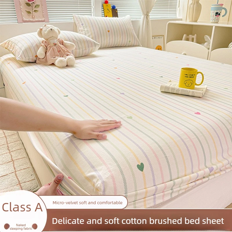 Pure Cotton Brushed Fitted Sheet Print Mattress Protector Single Bed Cover Dormitory Bedding Textile
Pure Cotton Brushed Fitted Sheet Print Mattress Protector Single Bed Cover Dormitory Bedding Textile