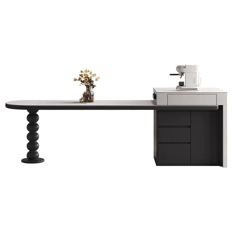 Island table integrated, French retro retractable multi-function, small household, arc island table, rock slab dining table
Island table integrated, French retro retractable multi-function, small household, arc island table, rock slab dining table