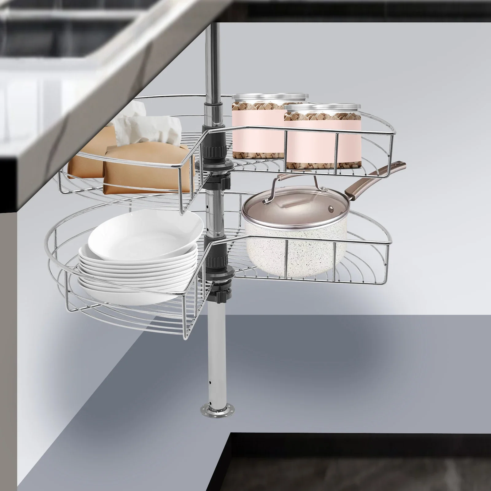 Bymaocar 2-tier Iron Cabinet Mounted Removable Basket Organizer Rotating Storage Shelves Rack For Kitchens, Bathrooms, Bedrooms
Bymaocar 2-tier Iron Cabinet Mounted Removable Basket Organizer Rotating Storage Shelves Rack For Kitchens, Bathrooms, Bedrooms