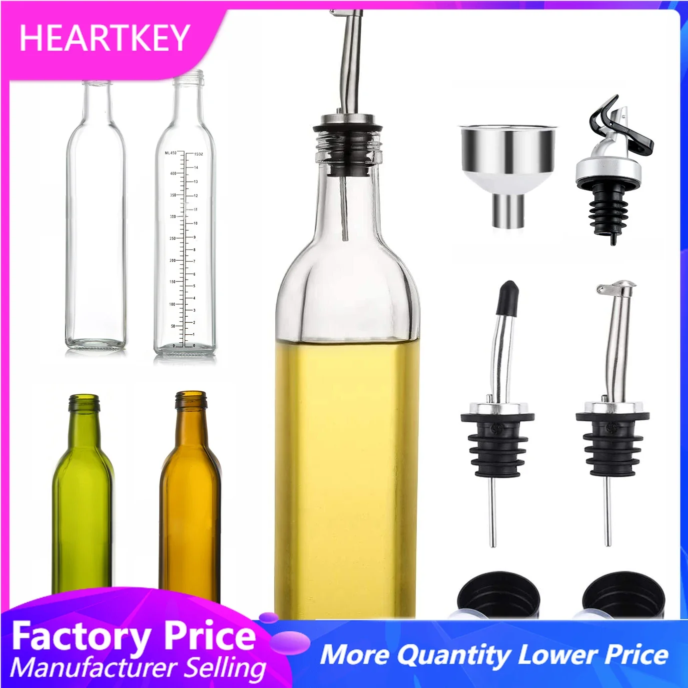 Olive Oil Dispenser Set 500ml Vinegar Cruet Carafe Decanter Measure Glass Cooking Container Oil Dispenser Bottle with Pourer
Olive Oil Dispenser Set 500ml Vinegar Cruet Carafe Decanter Measure Glass Cooking Container Oil Dispenser Bottle with Pourer