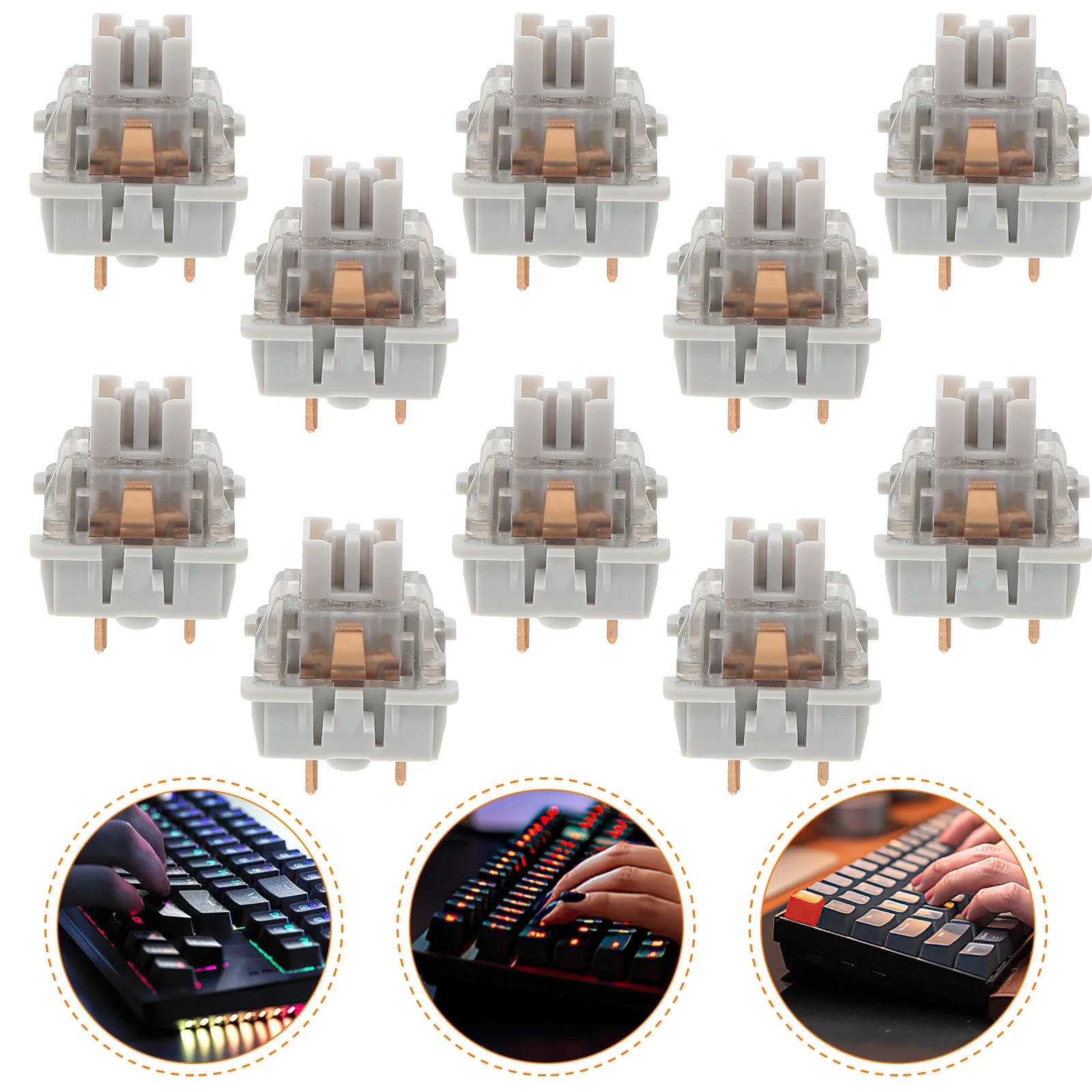 10Pcs Mechanical Keyboard Switch Smooth Linear Replacement Part Stability Keyboard Maintenance Upgrade Mechanical Gaming Part