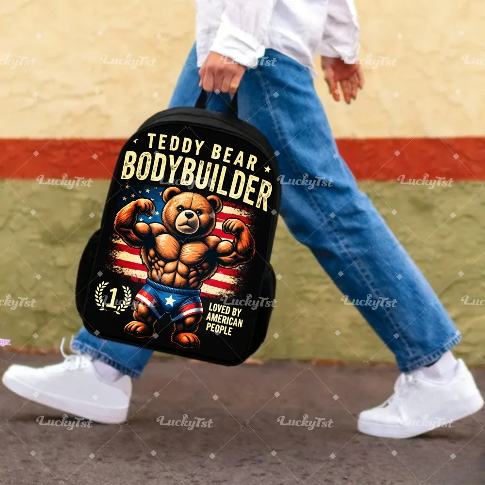 Muscle Teddy Bear Backpack | Vivid fitness bear pattern, eye-catching fitness-themed text, sturdy construction, suitable
Muscle Teddy Bear Backpack | Vivid fitness bear pattern, eye-catching fitness-themed text, sturdy construction, suitable