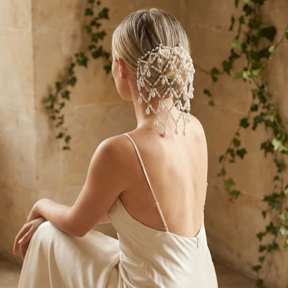 Boho Pearl Mesh Headpiece Elegant Waterdrop Pendant Wedding Hair Comb Head Chain Luxury Pearl Hair Chain Wedding Accessories
Boho Pearl Mesh Headpiece Elegant Waterdrop Pendant Wedding Hair Comb Head Chain Luxury Pearl Hair Chain Wedding Accessories