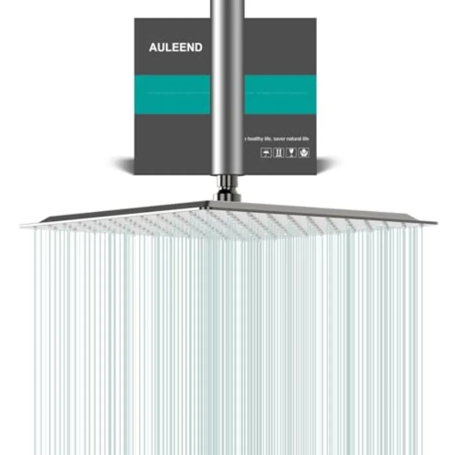 Square Rain Shower Head for Modern Bathrooms, Stainless Steel in Brushed Nickel, High-Flow All-Metal Rainfall Design 12-inch
Square Rain Shower Head for Modern Bathrooms, Stainless Steel in Brushed Nickel, High-Flow All-Metal Rainfall Design 12-inch