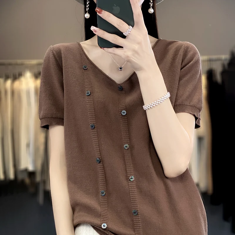 2023 Spring Summer New Style 100% Cotton Button up Short Sleeve Women's Half Sleeve T-Shirt Large Size Casual Loose Linen Top...
2023 Spring Summer New Style 100% Cotton Button up Short Sleeve Women's Half Sleeve T-Shirt Large Size Casual Loose Linen Top...