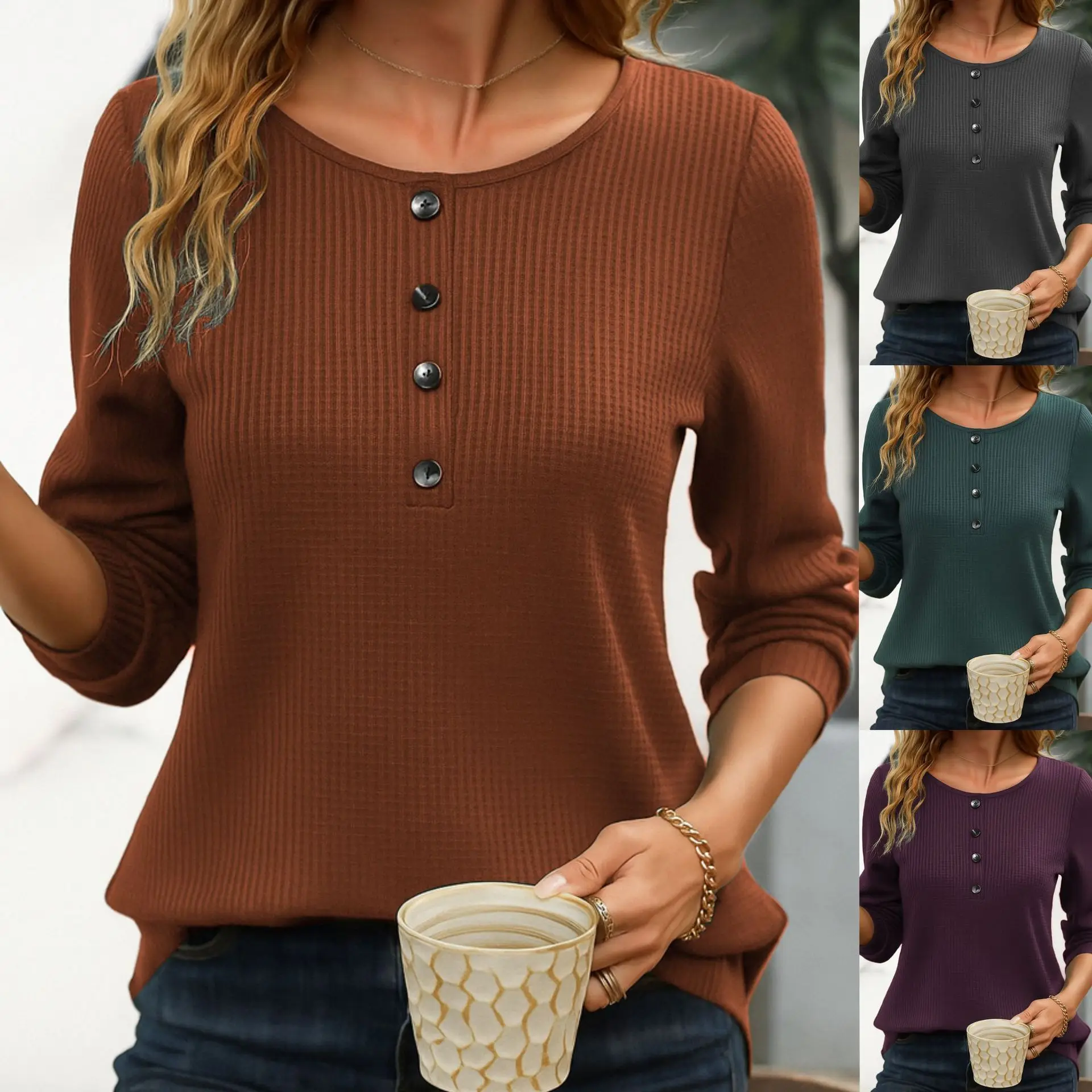 Women's Long Sleeve T-Shirt Oversized Casual Cotton Top Solid Color Basic Shirt Fall Loose Pullover Tops for Women
Women's Long Sleeve T-Shirt Oversized Casual Cotton Top Solid Color Basic Shirt Fall Loose Pullover Tops for Women