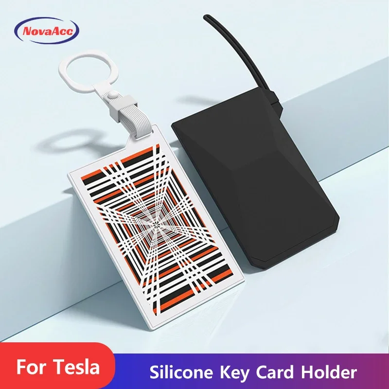 NovaAcc Silicone Key Card Holder for Tesla Model Y 3 X S Cybertruck Black White with Keychain Key Rings Key Accessories
NovaAcc Silicone Key Card Holder for Tesla Model Y 3 X S Cybertruck Black White with Keychain Key Rings Key Accessories