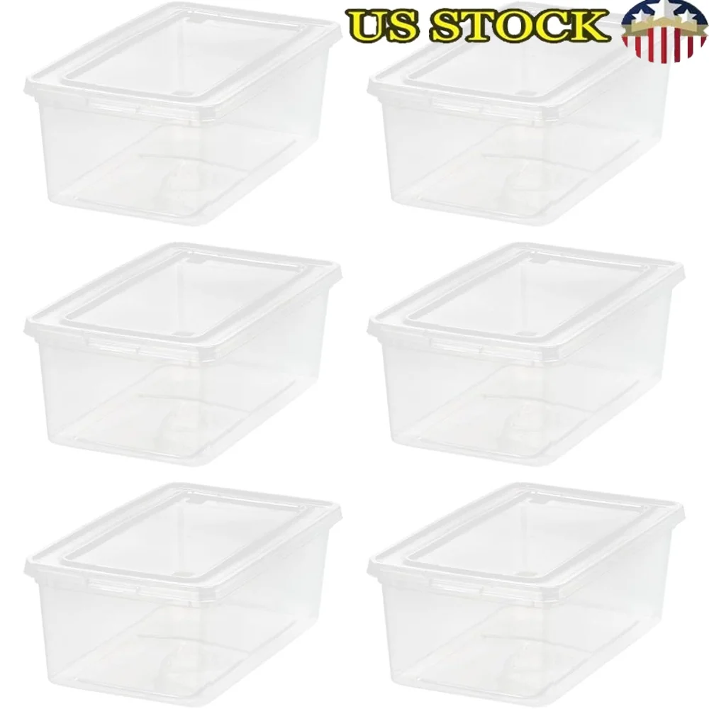 6-Pack Stackable Storage Bins with Lids 6 Quart Crystal Clear Organizing Containers Shoes and Household Items
6-Pack Stackable Storage Bins with Lids 6 Quart Crystal Clear Organizing Containers Shoes and Household Items