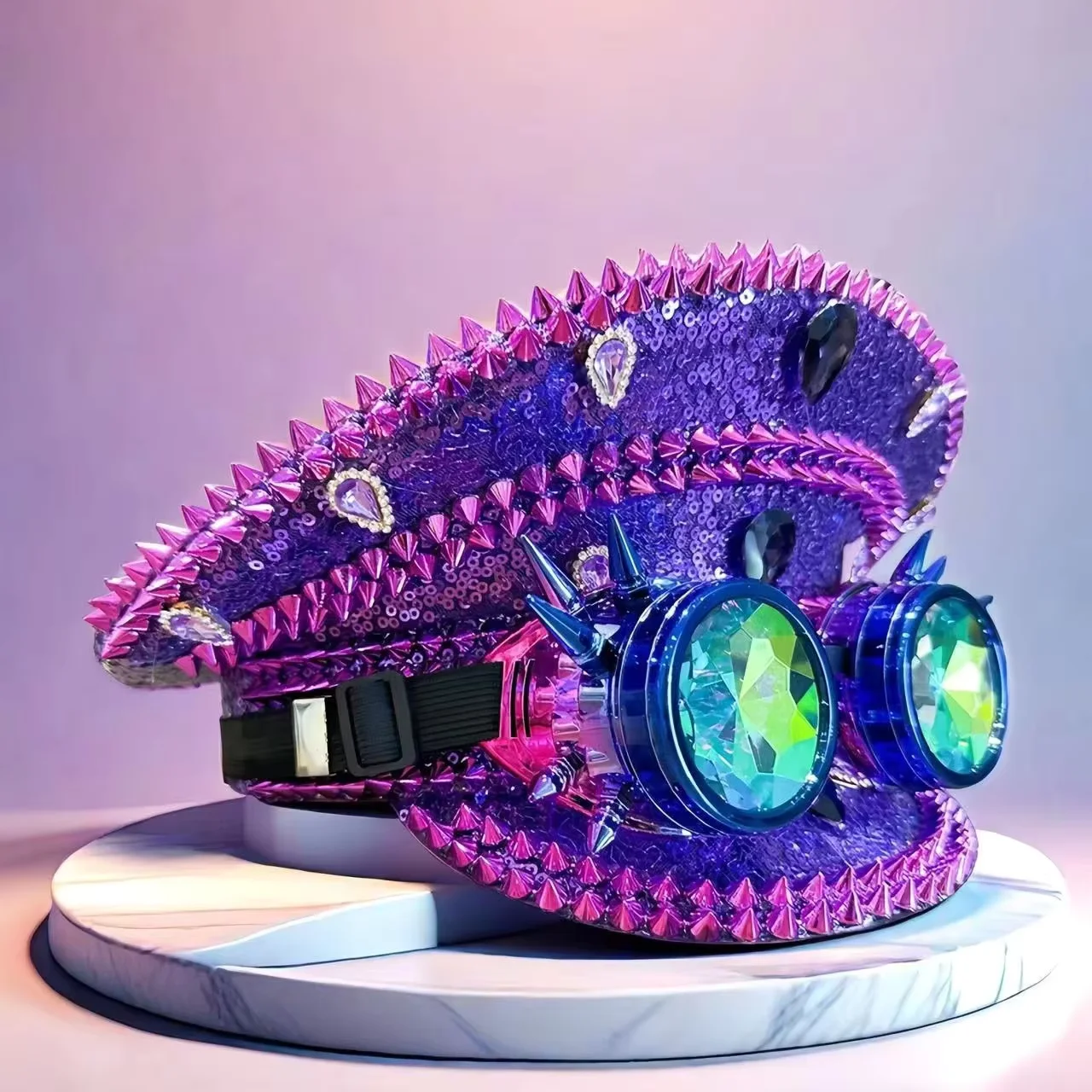 Steampunk Captain Hat Rhinestone with Goggles for Burning Man Festival Woman, Military Accessories & Cap for Man
Steampunk Captain Hat Rhinestone with Goggles for Burning Man Festival Woman, Military Accessories & Cap for Man