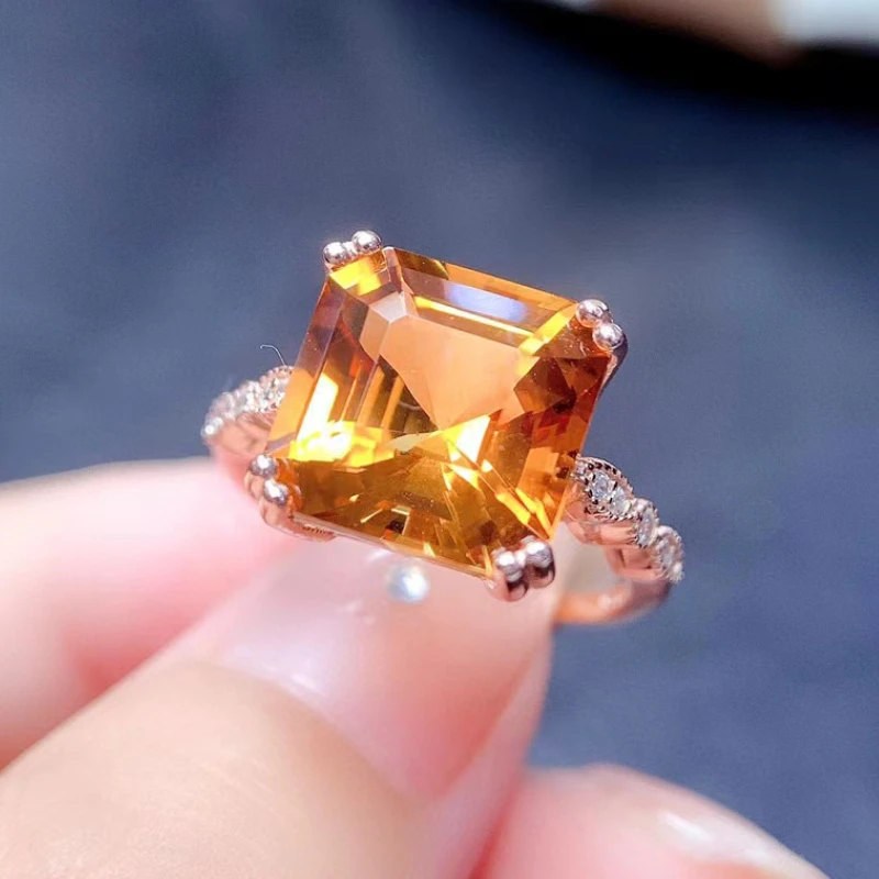 Luxury Sterling Silver Citrine Ring for Woman 10mm*10mm 5ct Natural Citrine Ring 925 Silver Gemstone Jewelry Woman Gift
Luxury Sterling Silver Citrine Ring for Woman 10mm*10mm 5ct Natural Citrine Ring 925 Silver Gemstone Jewelry Woman Gift