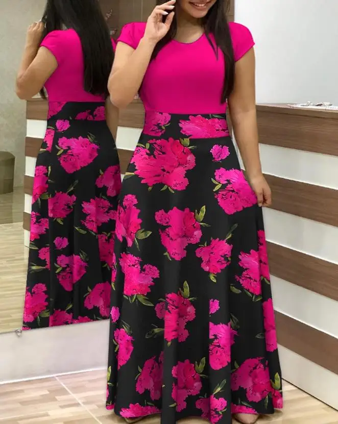dresses for women 2023 Summer Fashion Elegant O-neck Contrast Floral Print Short Sleeve Maxi Dress streetwear vestidos
dresses for women 2023 Summer Fashion Elegant O-neck Contrast Floral Print Short Sleeve Maxi Dress streetwear vestidos